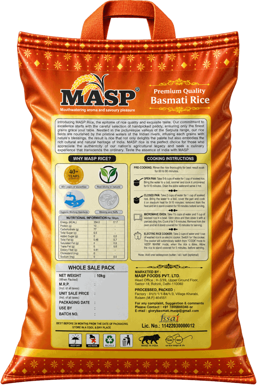 MASP Foods Mogra — 10kg pack · back