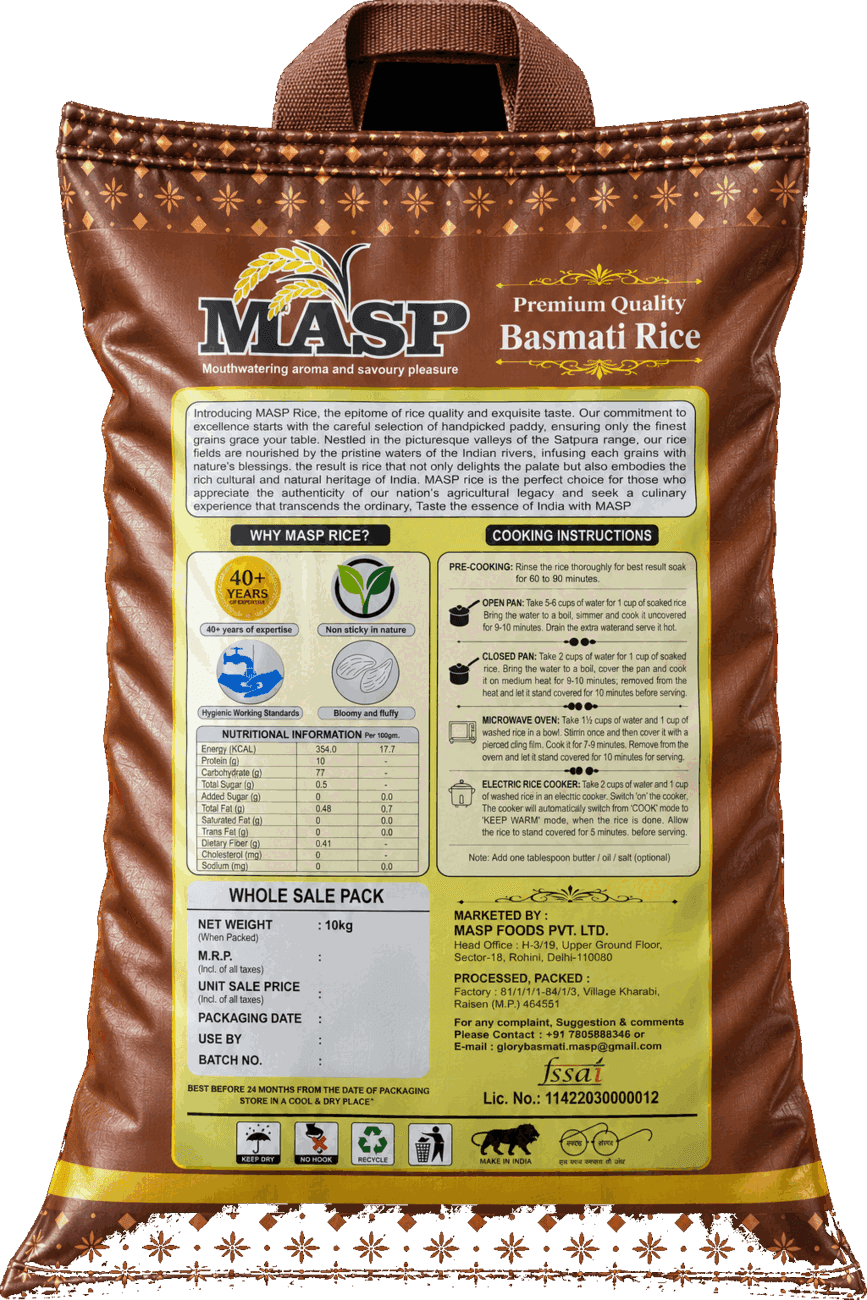 MASP Foods Super Mogra — 10kg pack · back